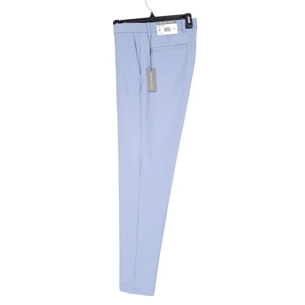 Michael Kors Mens Classic Fit Dress Pant 38x32 Pale Blue Stretch Cotton *Defect*